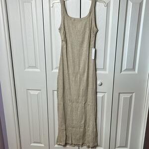 Six Fifty Ribbed Maxi Dress Tan Large